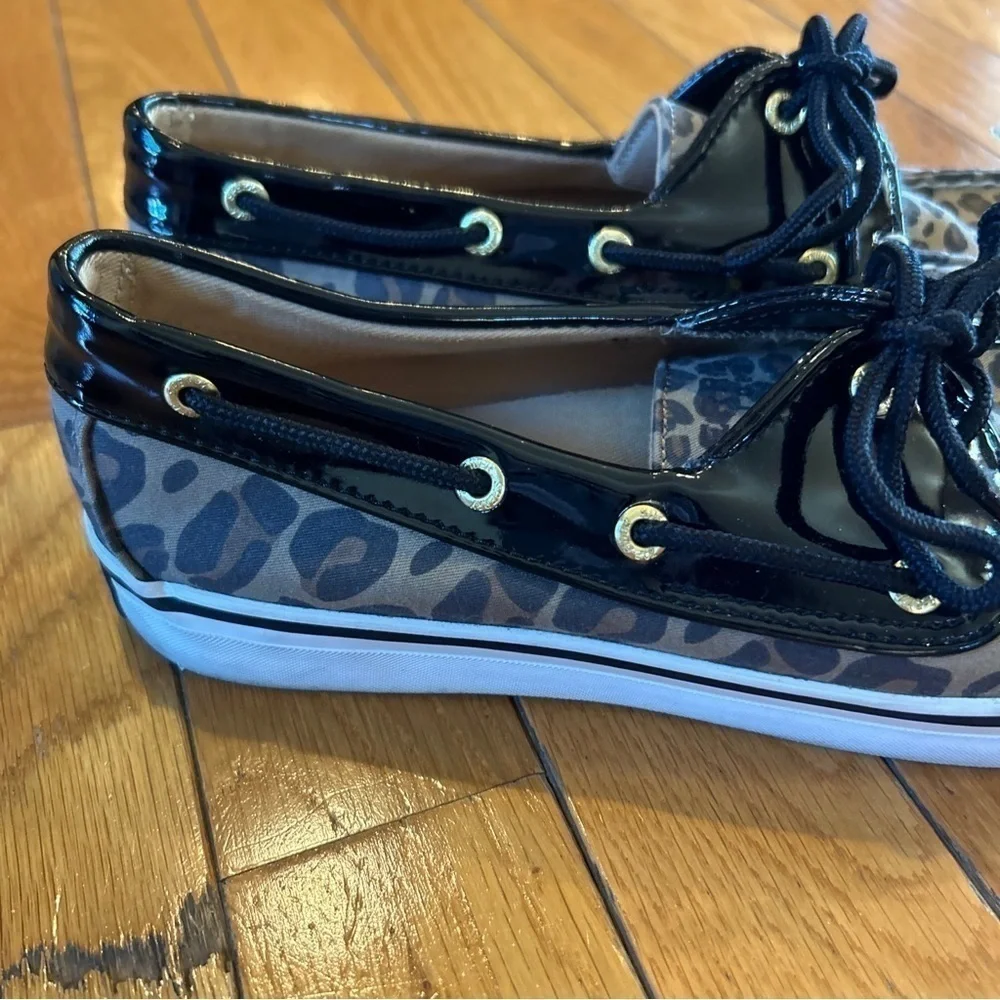 Sperry Top Sider Womens Size 7 Dock Boat Shoes Comfort Slip On Animal Print
